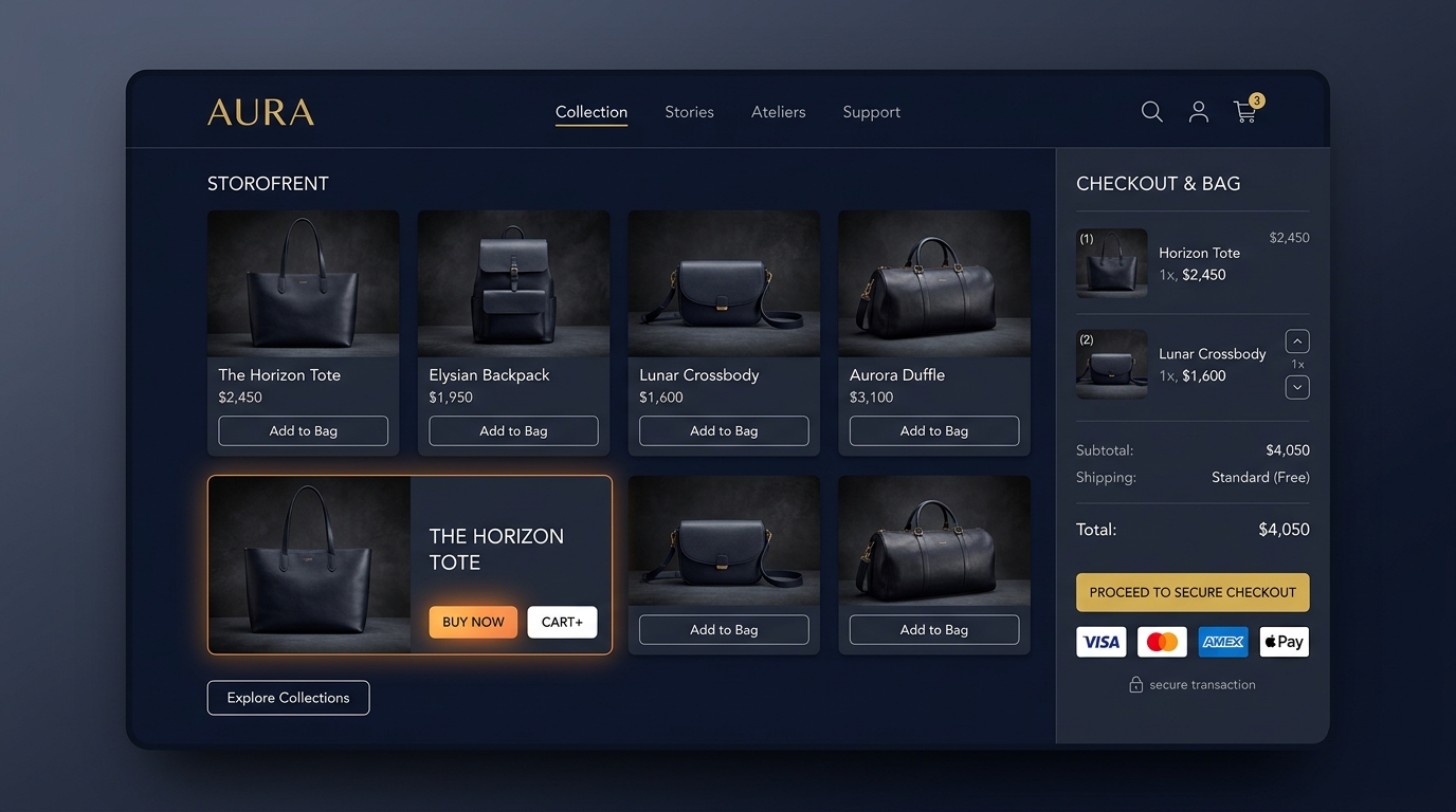 Modern Digital Storefront and Checkout UI