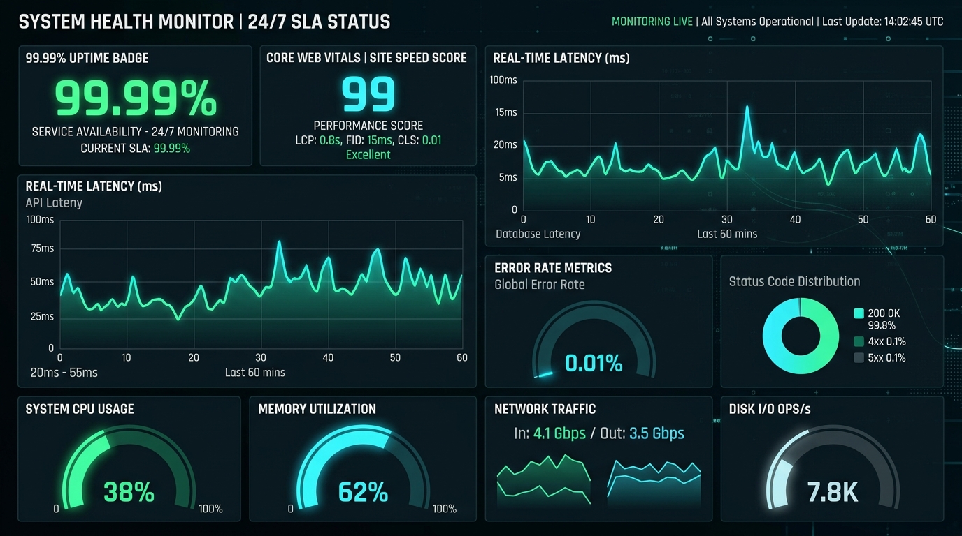 24/7 Uptime Telemetry and Health Monitoring Dashboard